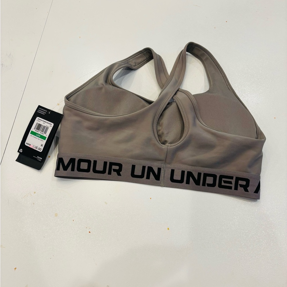 Under Armour Women's Taupe Sports Bra size Large New with tag - Picture 4 of 10